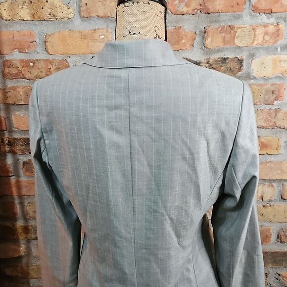 Lafayette 148 Pewter & baby blue pinstriped Blazer size 8 - Picture 6 of 10